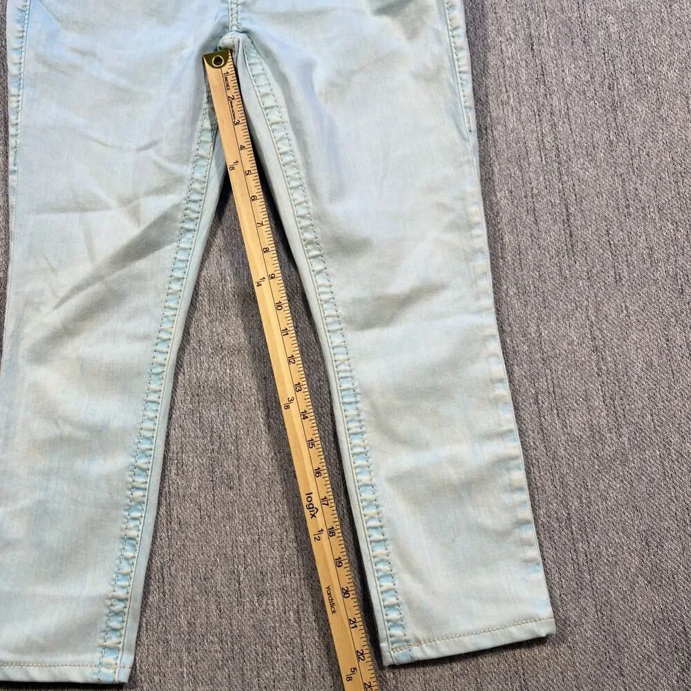 True Religion Jennie Curvy Skinny Short SE Ricky Jeans Size 27 Aqua/Turquoise